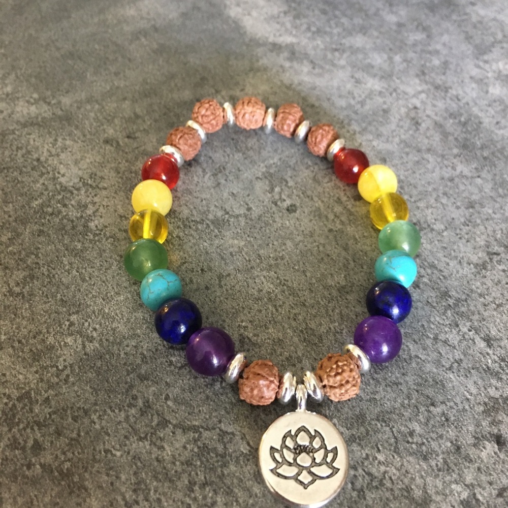 Chakra Healing Lotus Crystal Bracelet - Picture 7 of 8